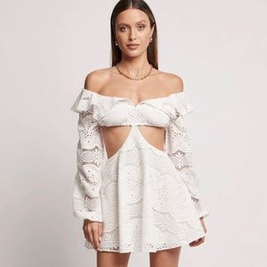 White off the shoulder Sofia The Label dress